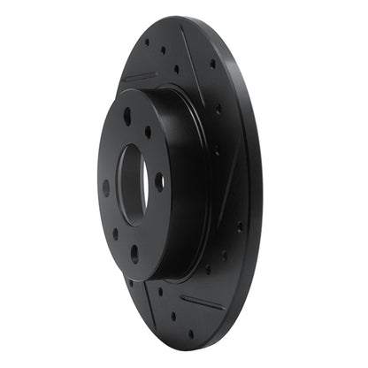 R1 Concepts R1 2009-2019 Fiat 500 (USA/Canada) Rear Right Drilled & Slotted Black Brake Rotor