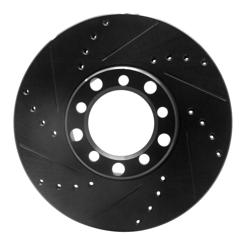 R1 Concepts R1 79-85 Mercedes-Benz 380SL Front Left Drilled & Slotted Black Brake Rotor