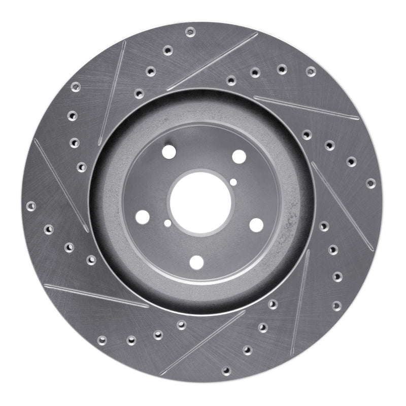 R1 Concepts R1 19-23 Subaru ASCENT Front Right Drilled & Slotted Silver Brake Rotor