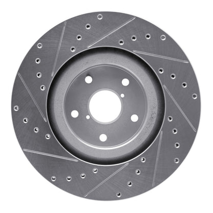 R1 Concepts R1 19-23 Subaru ASCENT Front Right Drilled & Slotted Silver Brake Rotor