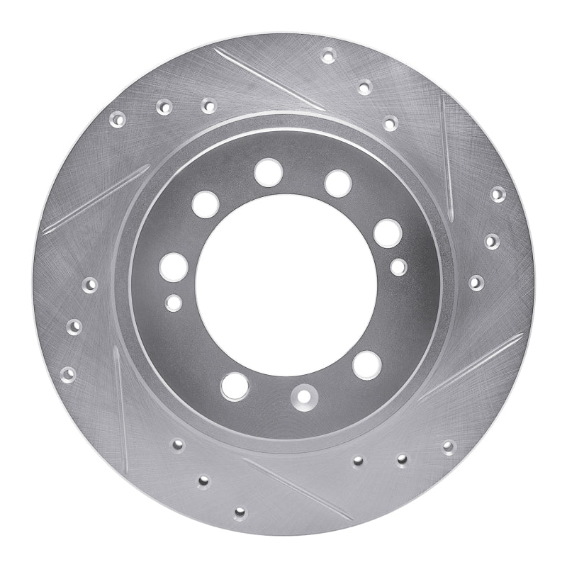 R1 Concepts R1 83-89 Chrysler Conquest Rear Right Drilled & Slotted Silver Brake Rotor