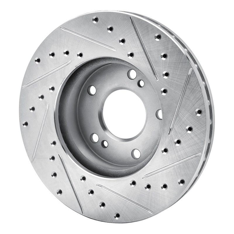 R1 Concepts R1 90-97 Infiniti Q45 Front Left Drilled & Slotted Silver Brake Rotor