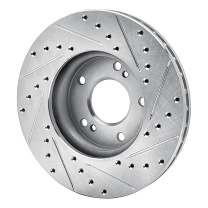 R1 Concepts R1 90-97 Infiniti Q45 Front Left Drilled & Slotted Silver Brake Rotor