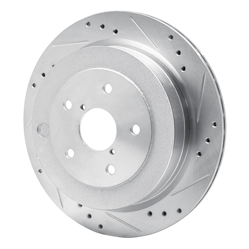 R1 Concepts R1 06-14 Subaru B9 TRIBECA Rear Right Drilled & Slotted Silver Brake Rotor