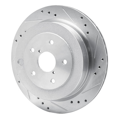 R1 Concepts R1 06-14 Subaru B9 TRIBECA Rear Right Drilled & Slotted Silver Brake Rotor