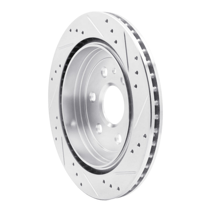 R1 Concepts R1 10-16 Cadillac SRX Rear Left Drilled & Slotted Silver Brake Rotor