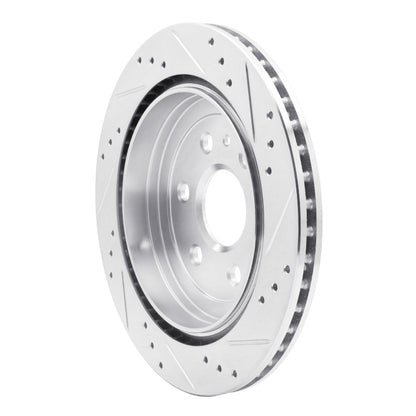 R1 Concepts R1 10-16 Cadillac SRX Rear Left Drilled & Slotted Silver Brake Rotor