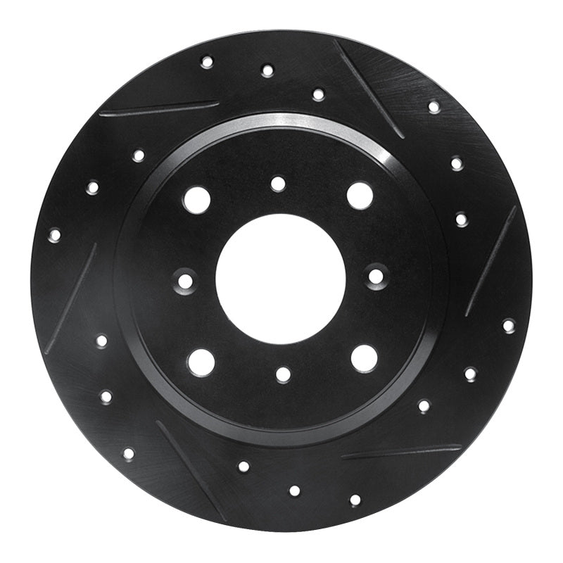 R1 Concepts R1 86-96 Acura Legend Rear Right Drilled & Slotted Black Brake Rotor