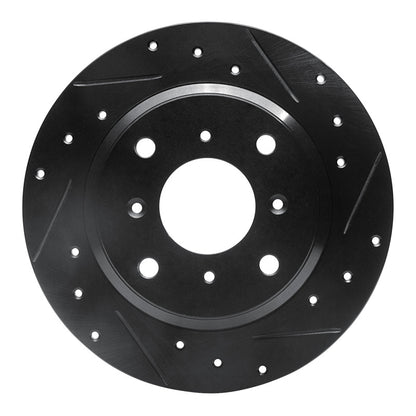 R1 Concepts R1 86-96 Acura Legend Rear Right Drilled & Slotted Black Brake Rotor