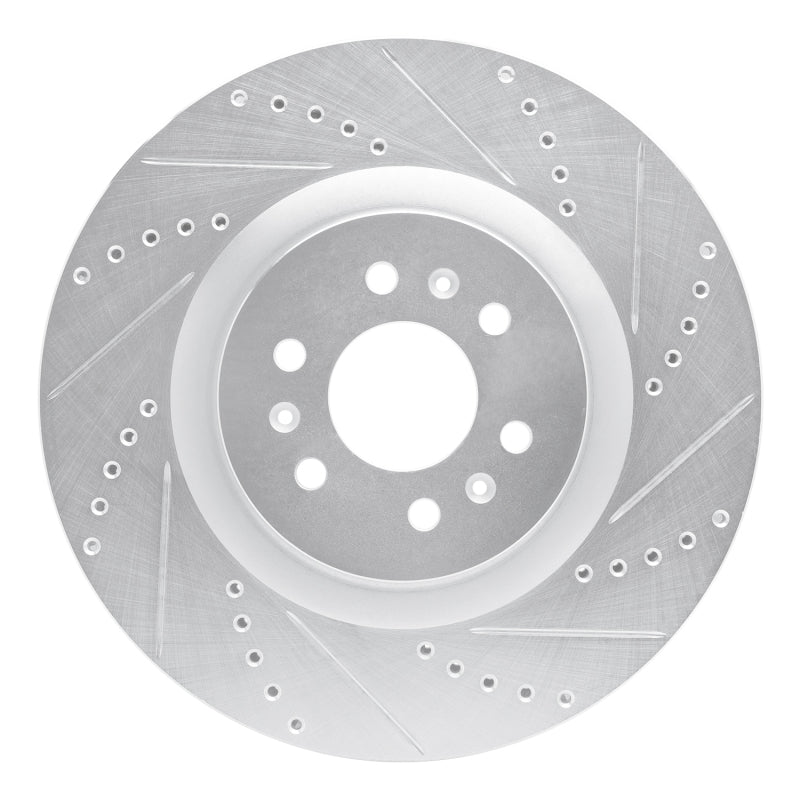 R1 Concepts R1 04-11 Cadillac CTS Front Right Drilled & Slotted Silver Brake Rotor
