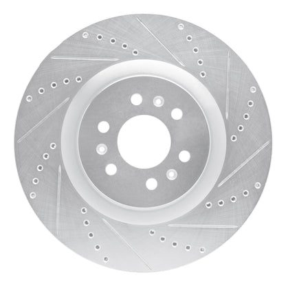 R1 Concepts R1 04-11 Cadillac CTS Front Right Drilled & Slotted Silver Brake Rotor