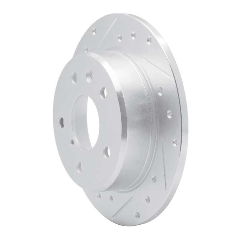R1 Concepts R1 89-91 Mazda RX-7 Rear Left Drilled & Slotted Silver Brake Rotor