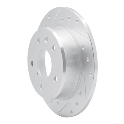 R1 Concepts R1 89-91 Mazda RX-7 Rear Left Drilled & Slotted Silver Brake Rotor