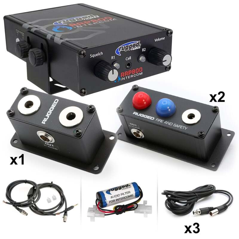 Rugged Radios Fire and Safety 4-Person Dual Radio Intercom Kit