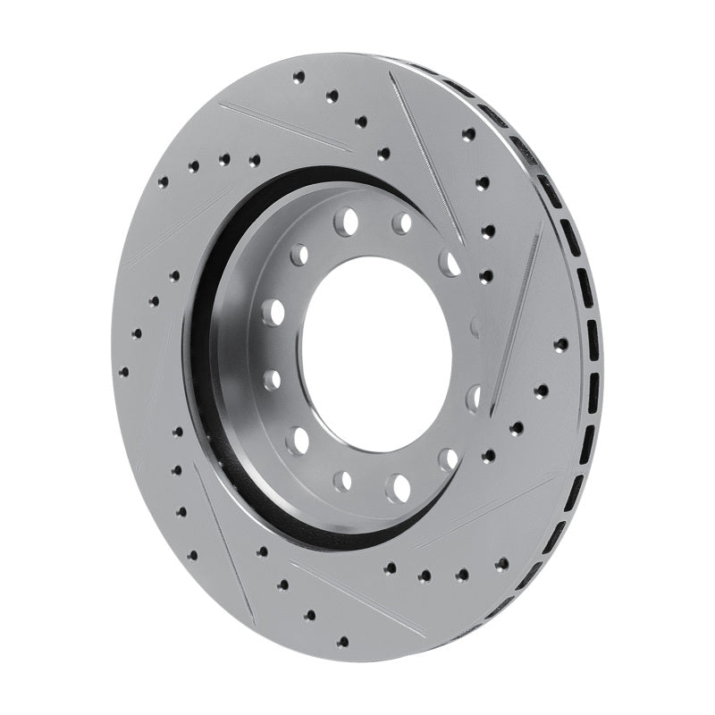 R1 Concepts R1 76-89 Toyota Land Cruiser Front Left Drilled & Slotted Silver Brake Rotor