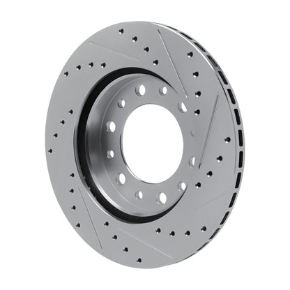 R1 Concepts R1 76-89 Toyota Land Cruiser Front Left Drilled & Slotted Silver Brake Rotor