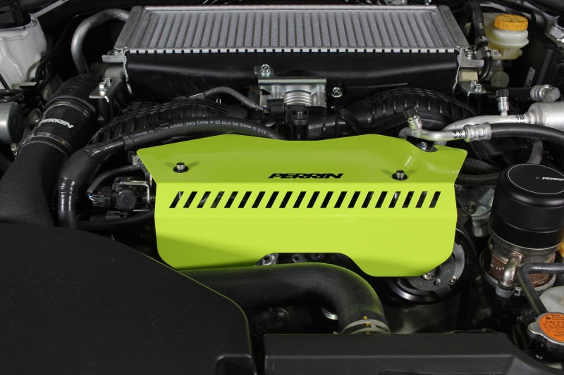 Perrin Performance PERRIN 22-26 Subaru WRX Pulley Cover - Neon Yellow (TALL - For Use w/o PERRIN AOS)