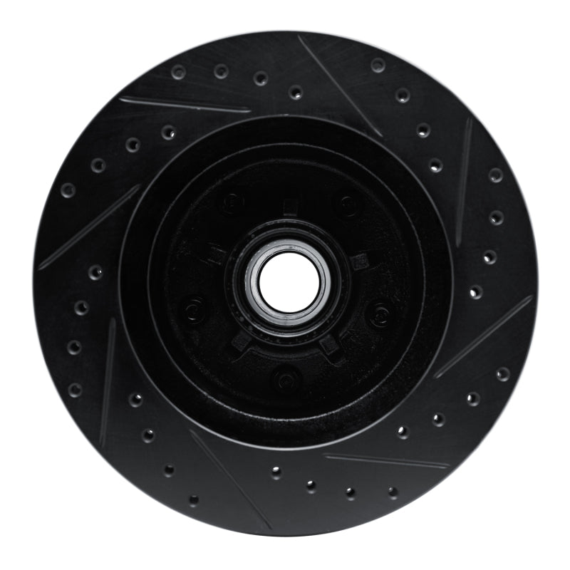 R1 Concepts R1 90-90 Cadillac BROUGHAM Front Left Drilled & Slotted Black Brake Rotor