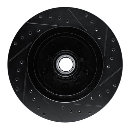 R1 Concepts R1 90-90 Cadillac BROUGHAM Front Left Drilled & Slotted Black Brake Rotor
