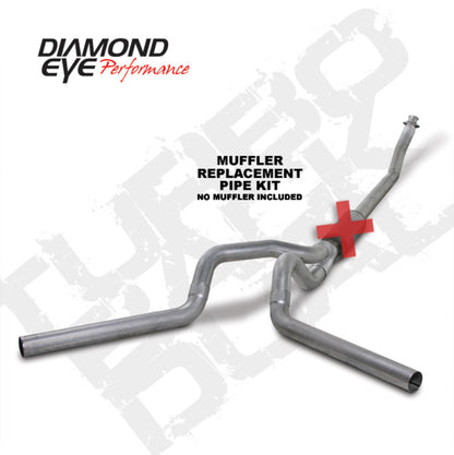Diamond Eye Performance Diamond Eye KIT 4in Turbo Back MFLR RPLCMENT PIPE DUAL AL: 94-02 DODGE CUMMINS 5.9L
