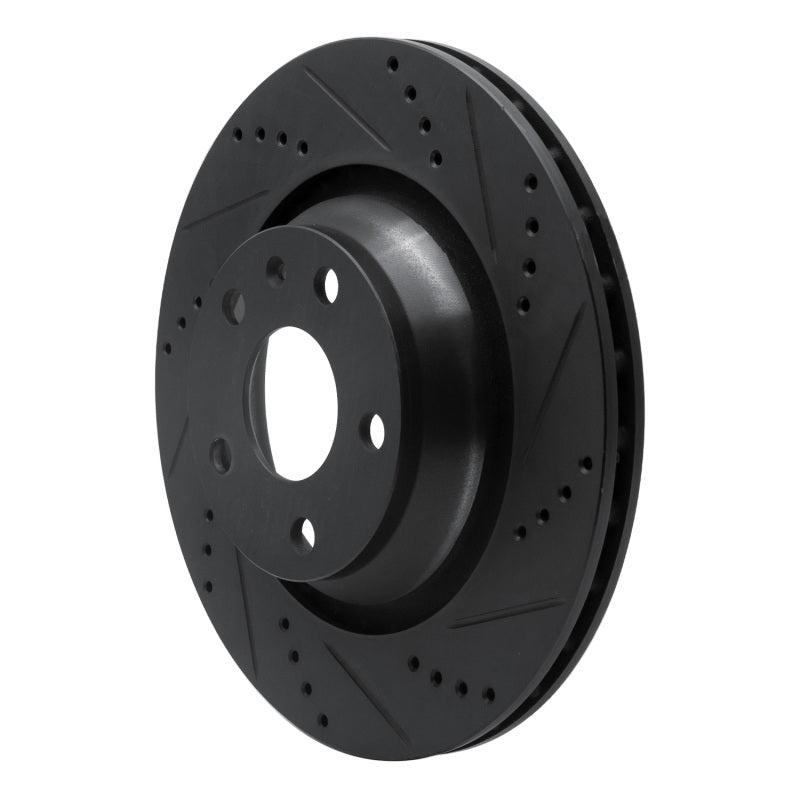 R1 Concepts R1 08-15 Audi TT Quattro RS Rear Right Drilled & Slotted Black Brake Rotor