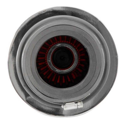K&N Engineering K&N Universal Air Filter Chrome Round Tapered Red - 4in Flange ID x 1.125in Flange Length x 9.5in H