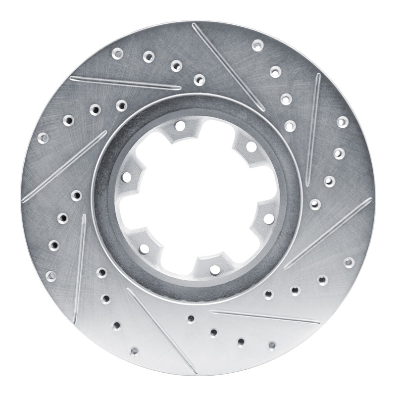 R1 Concepts R1 96-04 Infiniti QX4 Front Left Drilled & Slotted Silver Brake Rotor
