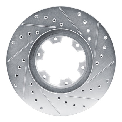 R1 Concepts R1 96-04 Infiniti QX4 Front Left Drilled & Slotted Silver Brake Rotor