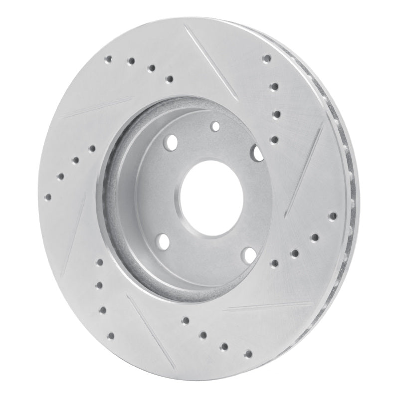 R1 Concepts R1 04-10 Chevrolet Epica (USA/Canada) Front Left Drilled & Slotted Silver Brake Rotor