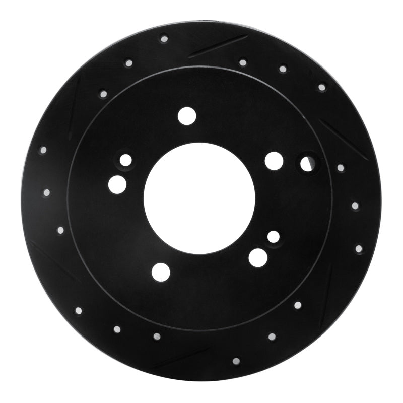 R1 Concepts R1 01-10 Hyundai XG300 Rear Left Drilled & Slotted Black Brake Rotor