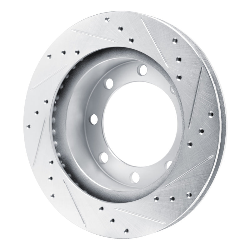 R1 Concepts R1 80-93 Dodge W200 Front Left Drilled & Slotted Silver Brake Rotor
