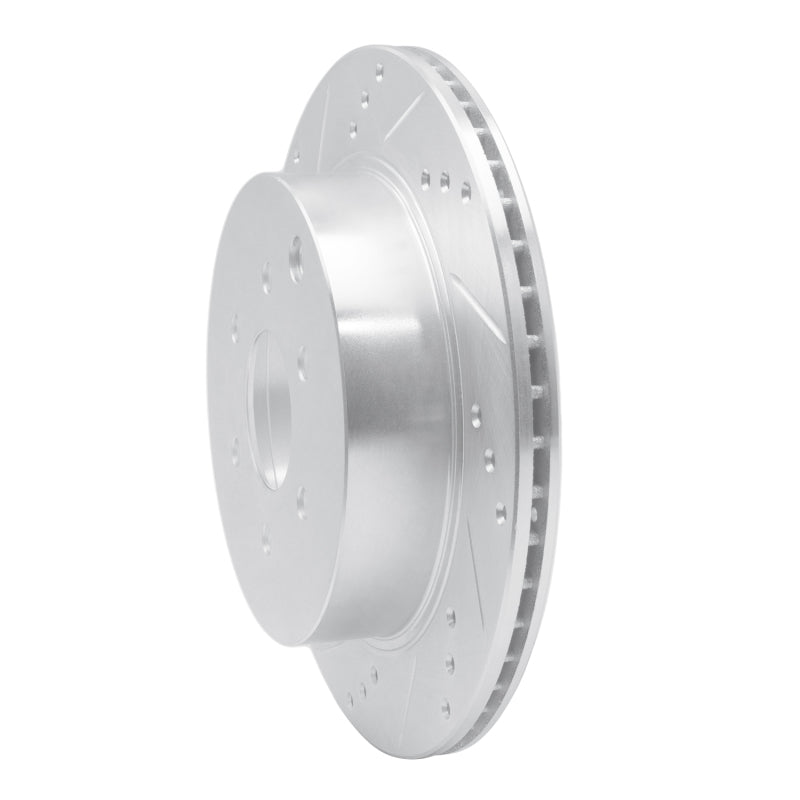R1 Concepts R1 05-12 Nissan Pathfinder Rear Left Drilled & Slotted Silver Brake Rotor