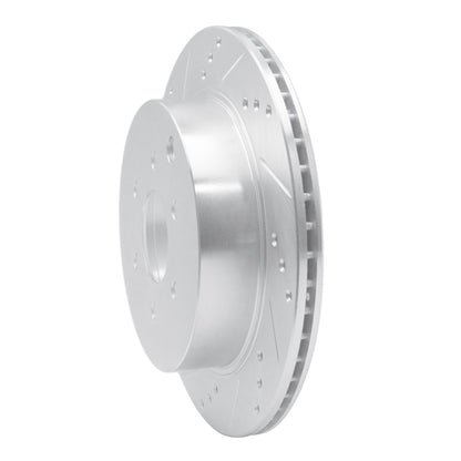 R1 Concepts R1 05-12 Nissan Pathfinder Rear Left Drilled & Slotted Silver Brake Rotor