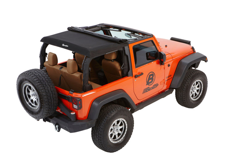 Bestop 07-18 Jeep Wrangler JK 2-Door Trektop Glide (Black Diamond)