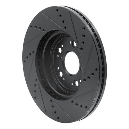 R1 Concepts R1 95-00 Lexus LS400 Front Left Drilled & Slotted Black Brake Rotor