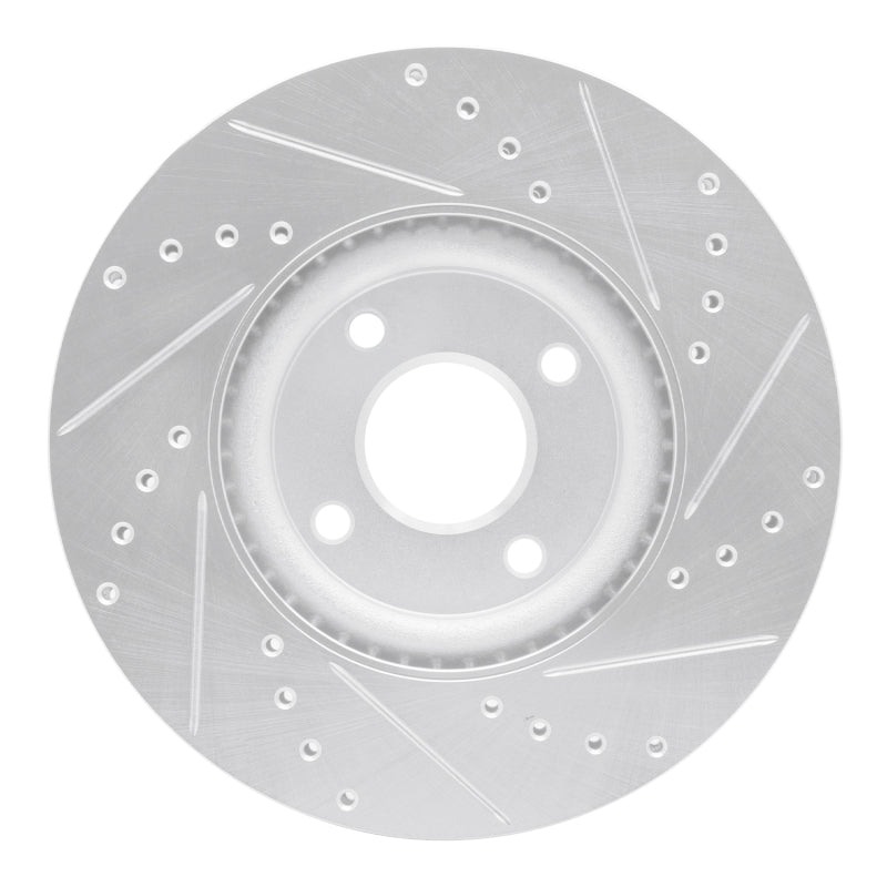 R1 Concepts R1 18-22 Ford Ecosport Front Left Drilled & Slotted Silver Brake Rotor