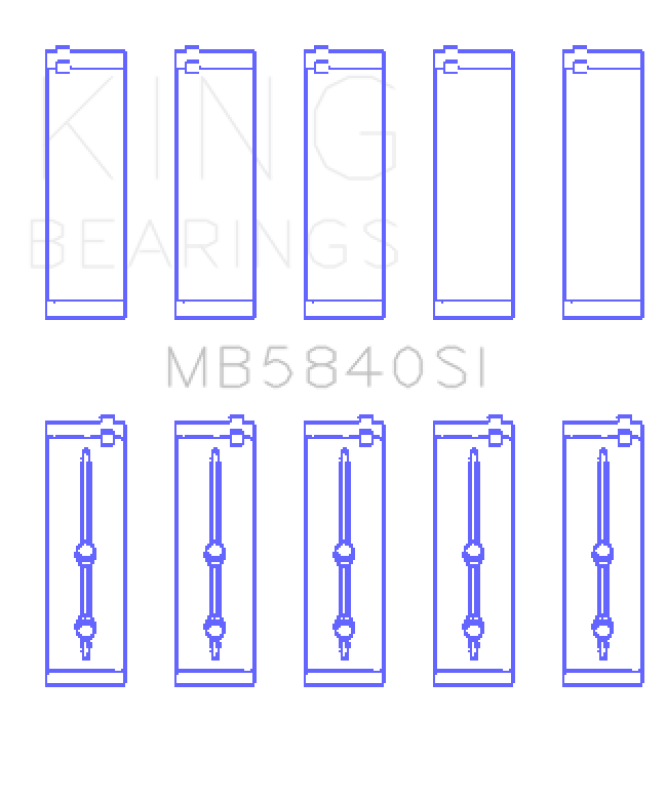 King Engine Bearings Chrysler/Dodge Gen 3 Hemi 5.7L/6.1L/6.4L Crankshaft Main Bearing Set (Set of 5)