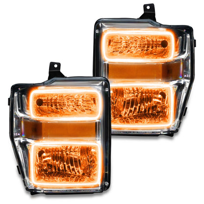 ORACLE Lighting Oracle 08-10 Ford F250/350 Pre-Assembled Halo Headlights- Chrome Housing - w/o Controller