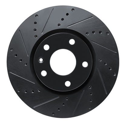 R1 Concepts R1 14-19 Chevrolet Corvette Front Left Drilled & Slotted Black Brake Rotor