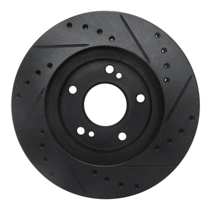 R1 Concepts R1 99-01 Infiniti I30 Front Left Drilled & Slotted Black Brake Rotor
