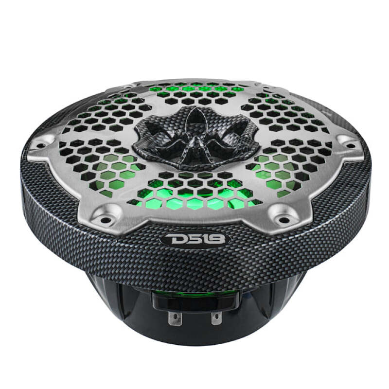 DS18 NXL-M Series Spkr w/ RGB LED Lights 6.5in 2-Way 125 Watts RMS 4 ohm Black Crbn Fiber w/ Cover