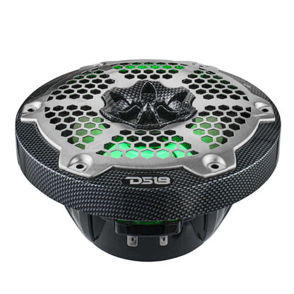 DS18 NXL-M Series Spkr w/ RGB LED Lights 6.5in 2-Way 125 Watts RMS 4 ohm Black Crbn Fiber w/ Cover