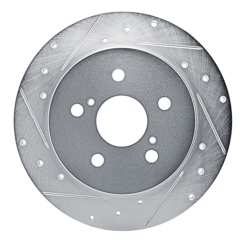 R1 Concepts R1 18-22 Toyota C-HR Rear Left Drilled & Slotted Silver Brake Rotor