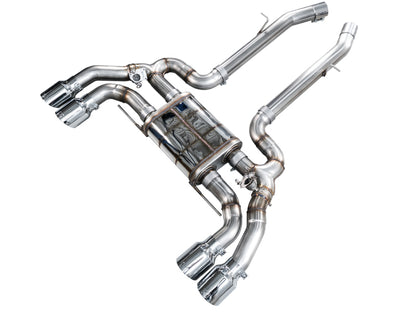 AWE Tuning 20-25 BMW X3 M/M Comp (F97) AWD SwitchPath Axle-Back Exhaust - Chrome Silver Tips