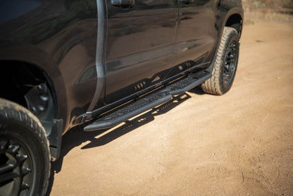 DV8 Offroad 19-24 GMC Sierra 1500 Crew Cab OE Plus Side Steps - Black Steel