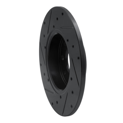 R1 Concepts R1 13-19 Fiat 500E Rear Right Drilled & Slotted Black Brake Rotor