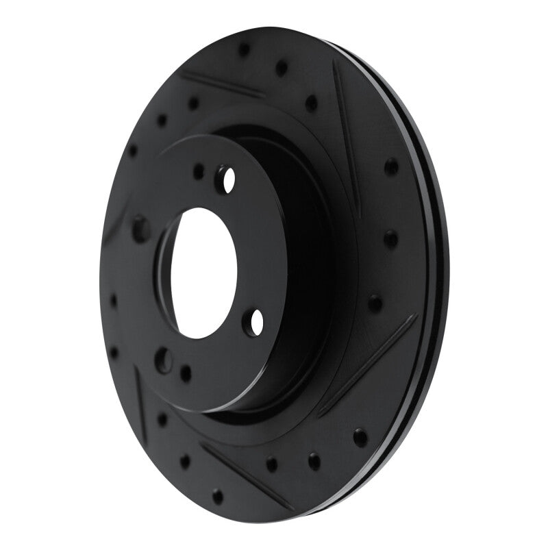 R1 Concepts R1 16-25 Dodge Attitude (Mexico) Front Right Drilled & Slotted Black Brake Rotor