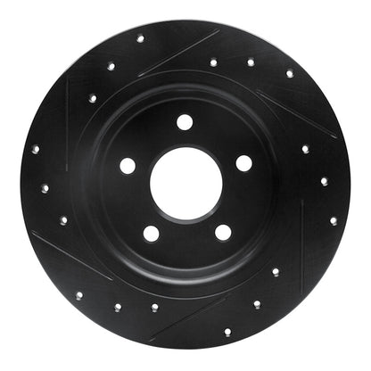 R1 Concepts R1 04-13 Volvo V50 Rear Right Drilled & Slotted Black Brake Rotor