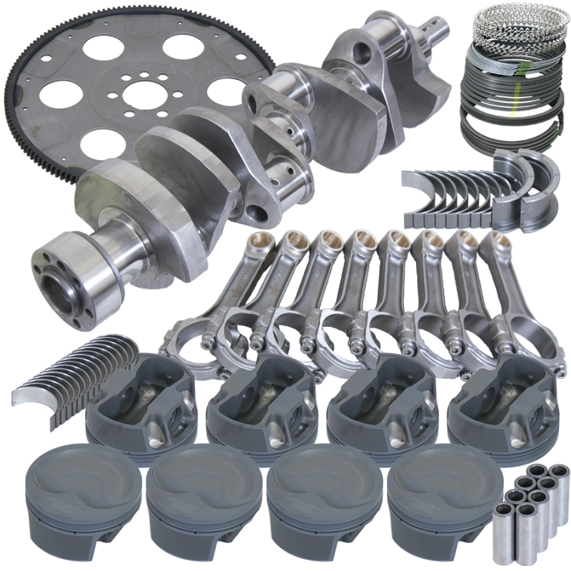 Eagle Chevy 350 1Pc 3.750in Crank 6.000in I-Beam Rod 4.060in Pistons 153 Tooth FP Balanced Assembly