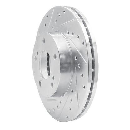 R1 Concepts R1 87-89 Nissan 300ZX Turbo Front Left Drilled & Slotted Silver Brake Rotor